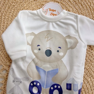 Macacão em Soft Coala com Livrinho - Off White